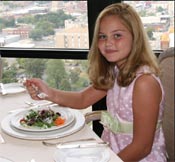 Girl eating salad